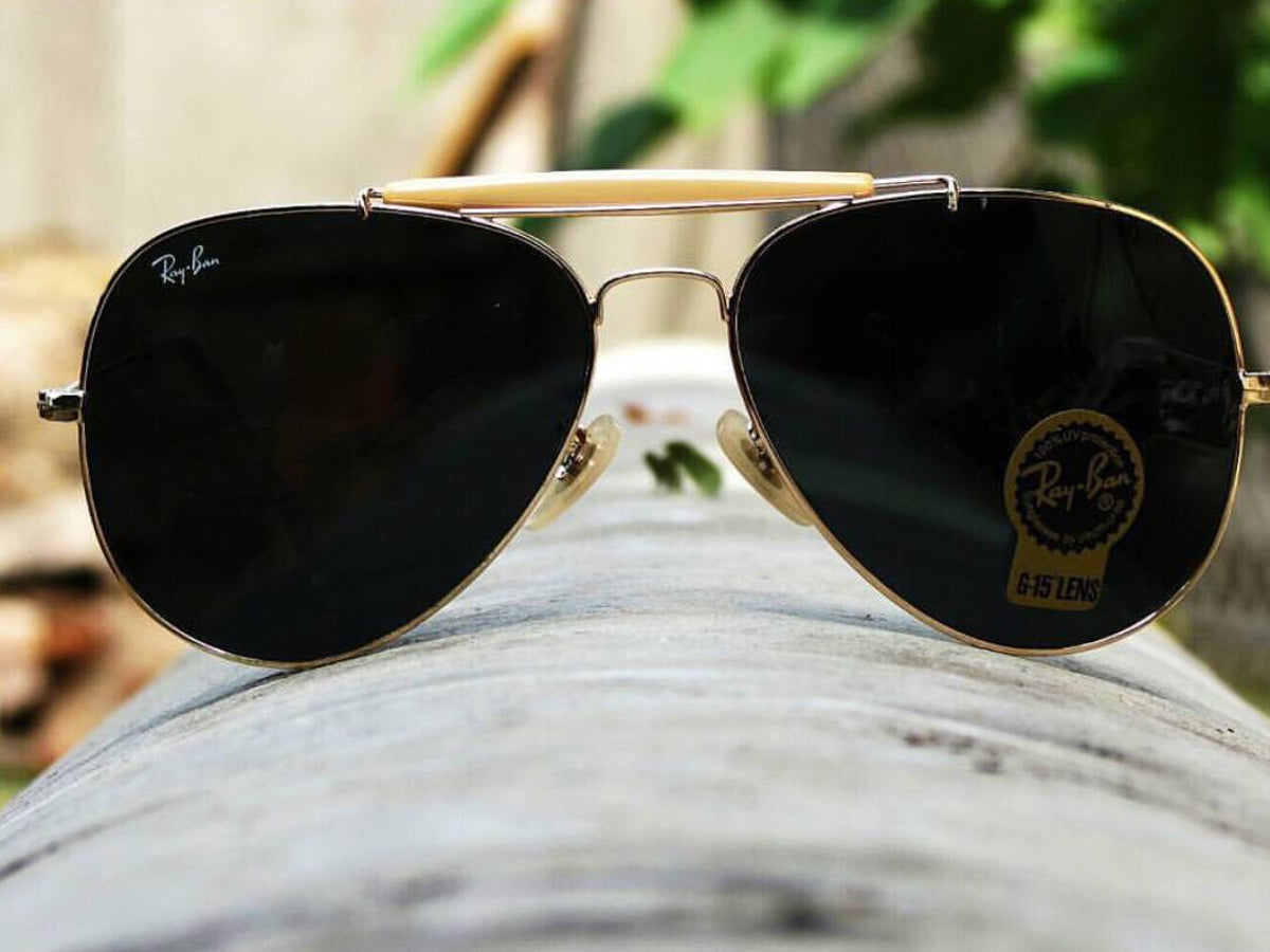 New Stylish Black & Gold 3422 Fancy Aviator Bridge Master Pcs Sunglass For Unisex