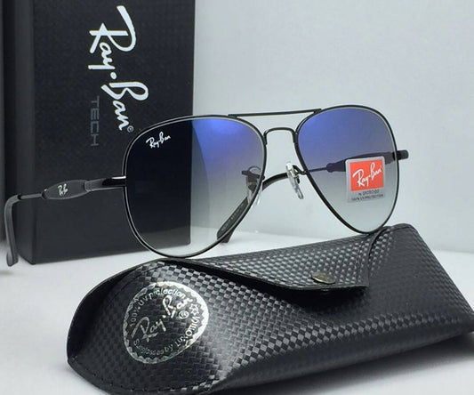 Ray-Ban New Stylish Blue Shade & Black 3517 Oval Trendy Hot Favorite Vintage Master Pcs Sunglass For Unisex.