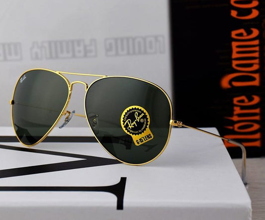 RB New Arrival Black & Gold 3026 Oval Master Pcs Sunglasses For Men.