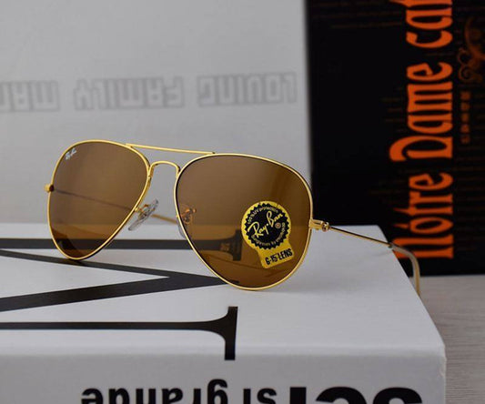 RB Ray-Ban New Arrival Brown & Gold 3026 Oval Master Pcs Sunglass For Men.