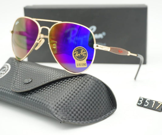 New Design Blue & Gold 3517 Oval Trendy Hot Favorite Master Pcs Sunglass For Men.