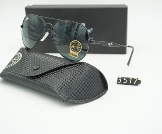 Ray-Ban New Design Black & Black 3517 Oval Trendy Hot Favorite Master Pcs Sunglasses For Men.