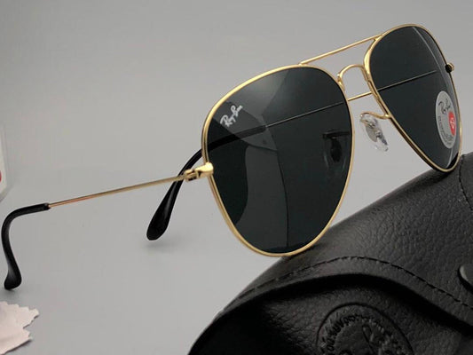 RB (Ray-Ban) New Stylish Black & Gold 3026 Wayfarer Master Pcs Sunglass For Unisex