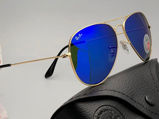 New Stylish Blue & Gold 3026 Wayfarer Master Pcs Sunglass For Unisex
