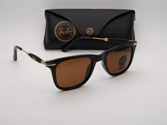 RB ( Ray-Ban ) All Season Special New Design Brown Shade & Black 2148 Master Pcs Sunglasses For Men.