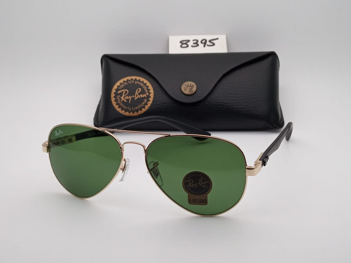 Ray-Ban ( RB ) New Stylish Green & Gold 3517 Oval Trendy Hot Favourite Wintage Master Pcs Sunglass For Unisex.