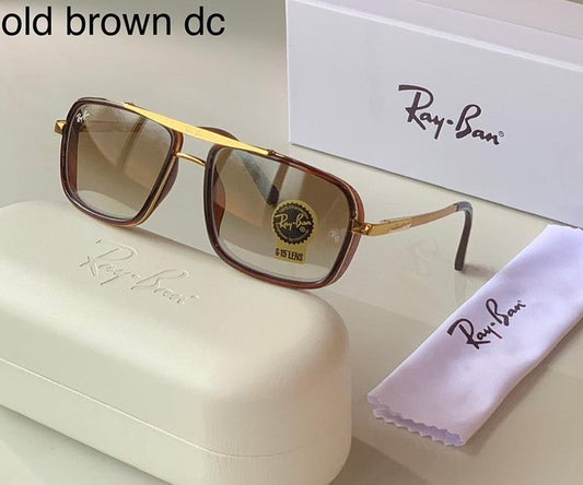 New Stylish Super Hit Brown Shade & Gold 4413 Square Causal Latest Master Pcs Sunglass For Unisex.