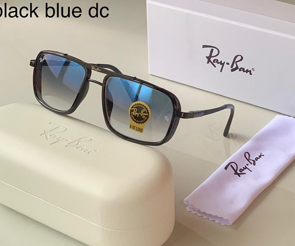 New Stylish Super Hit Blue Shade & Black 4413 Square Causal Latest Master Pcs Sunglass For Unisex.