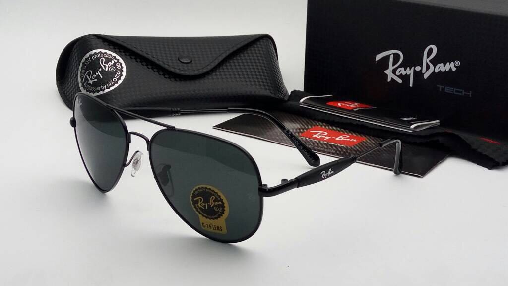 Ray-Ban Stylish New Oval Shape  Black & Black 3517 Sunglasses For Men.