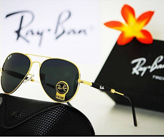 Ray-Ban New Design Black & Gold 3517 Oval Trendy Hot Favorite Master Pcs Sunglass For Men.