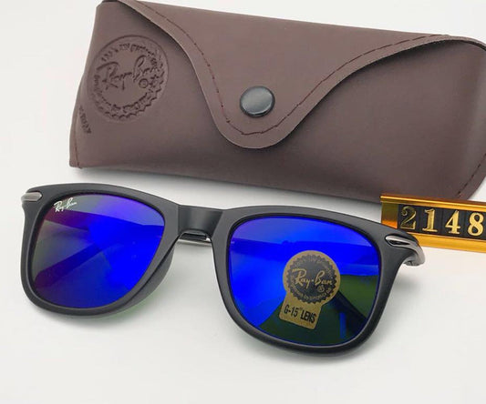 Ray-Ban ( RB ) New Stylish Men`s Special Square Blue & Gold 2148 Master Pcs Sunglasses.