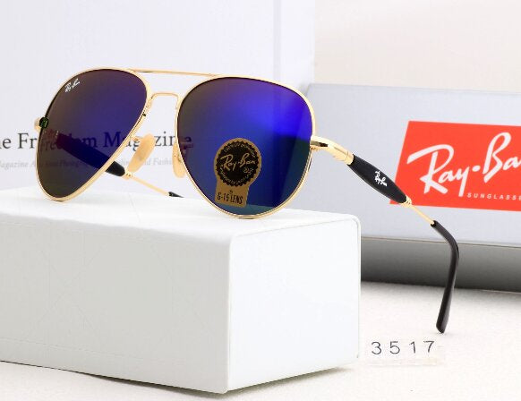 New Stylish Blue & Gold 1208 Wayfarer Master Pcs Sunglass For Unisex
