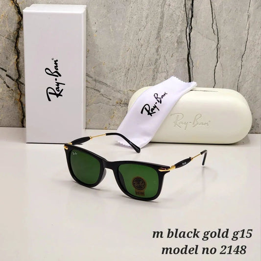 New Stylish Aviator Squarer 2148 Green & Gold Model Sunglasses For Men and Women.