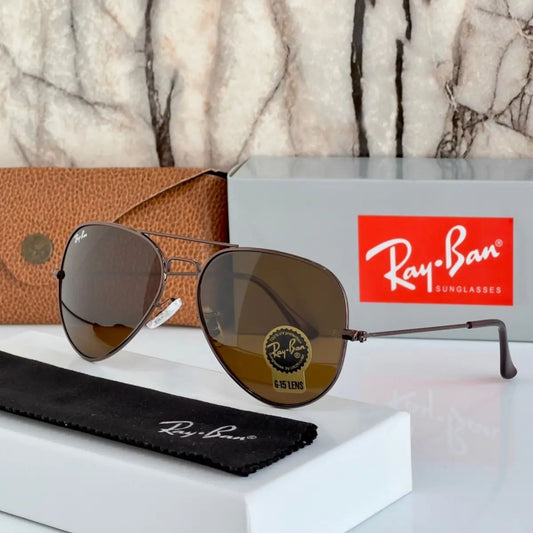 New Stylish Aviator 3026 Brown and Brown Sunglasses for men and women.