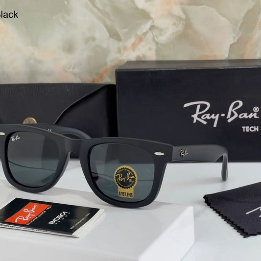 RB Ray-Ban New Stylish Square Black & Black 2140 Mens Wayfarer Sunglasses.