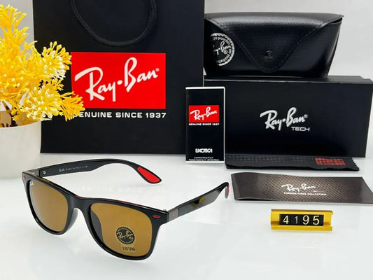 Ray-Ban RB New Stylish Square Brown & Black 4195 Sunglasses.