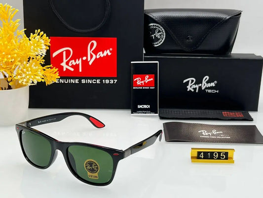 Ray-Ban RB New Stylish Square Green & Black 4195 Sunglasses.